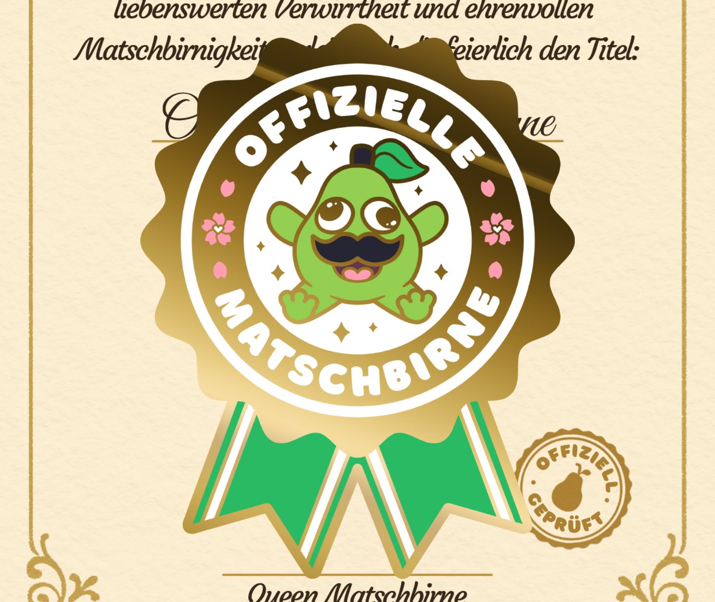 Offizielle Matschbirne Enamel Pin mit Zertifikat