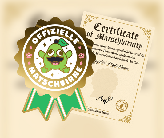 Offizielle Matschbirne Enamel Pin mit Zertifikat