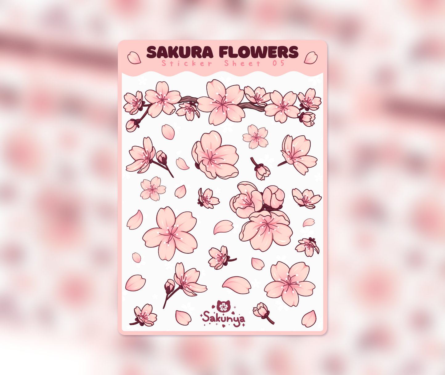 Sakura Flowers - Papier Stickersheet