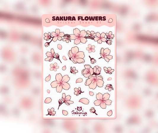Sakura Flowers - Papier Stickersheet