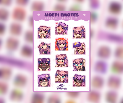 Moepi Emotes 01 - Papier Stickersheet