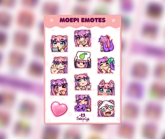 Moepi Emotes 02 - Papier Stickersheet