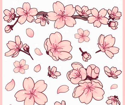 Sakura Flowers - Papier Stickersheet