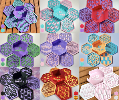 6er Untersetzer Set mit japanischen Mustern