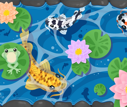 Koi Teich XXL Deskmat | 90x50cm