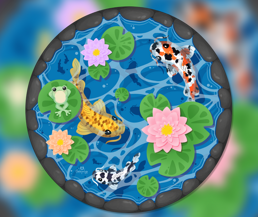 Koi Teich Chairmat | 120x120cm