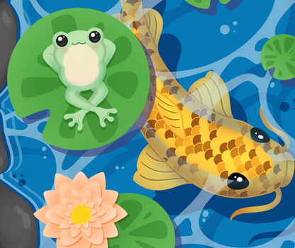 Koi Teich Chairmat | 120x120cm